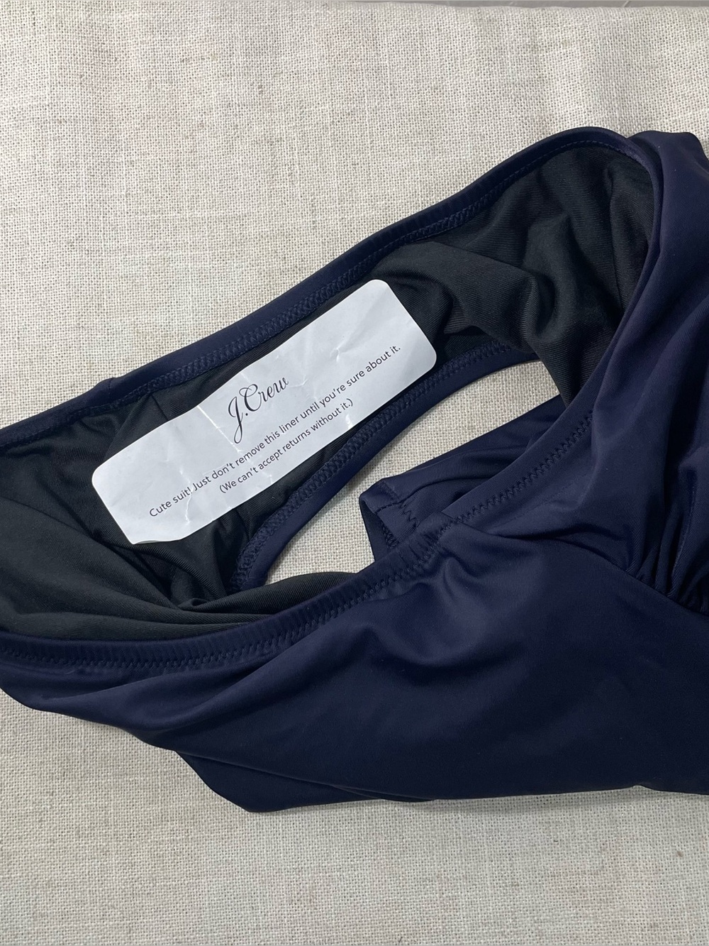 J.Crew Ruched plunge one-piece swimsuit in Navy Size 16 - Picture 9 of 9